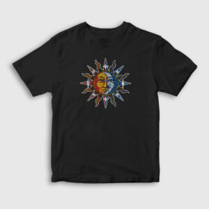 Mosaic Sun Moon Güneş Ay Çocuk Tişört siyah