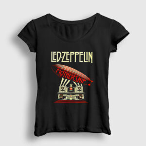 Mothership Led Zeppelin Kadın Tişört siyah