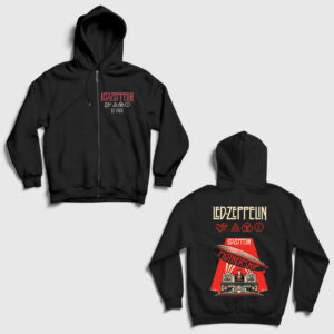 Mothership V2 Led Zeppelin Sırt Baskılı Fermuarlı Kapşonlu Sweatshirt siyah