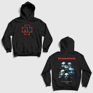 Movie V2 Rammstein Sırt Baskılı Kapşonlu Sweatshirt siyah