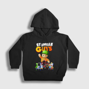 Mr Stumble Stumble Guys Çocuk Kapşonlu Sweatshirt siyah