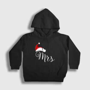 Mrs Yeni Yıl Yılbaşı Çocuk Kapşonlu Sweatshirt siyah