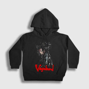 Musashi Miyamoto V2 Manga Vagabond Çocuk Kapşonlu Sweatshirt siyah