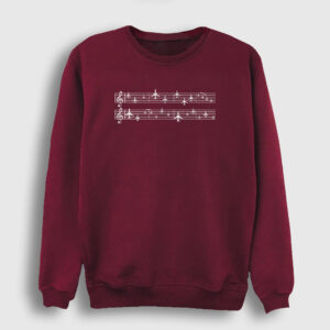 Music Pilot Airplane Uçak Sweatshirt bordo