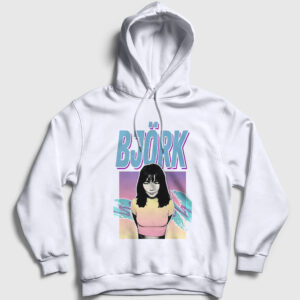 Müzik Björk Kapşonlu Sweatshirt beyaz