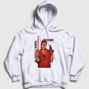 Nairobi La Casa De Papel Kapşonlu Sweatshirt beyaz