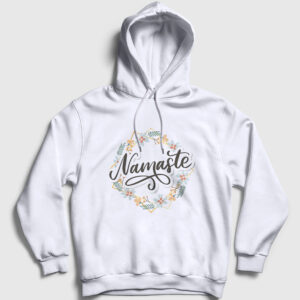 Namaste Meditasyon Hediye Yoga Kapşonlu Sweatshirt beyaz