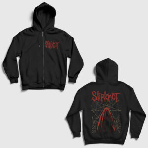 Nashville V2 Slipknot Sırt Baskılı Fermuarlı Kapşonlu Sweatshirt siyah