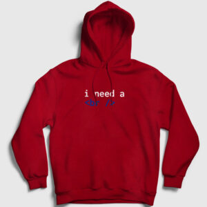 Need A Break Html Developer Yazılımcı Kapşonlu Sweatshirt kırmızı