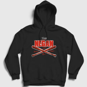 Negan The Walking Dead Kapşonlu Sweatshirt siyah