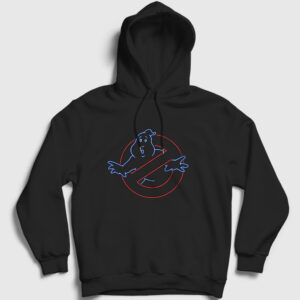 Neon Logo Film Hayalet Avcilari Ghostbusters Kapşonlu Sweatshirt siyah