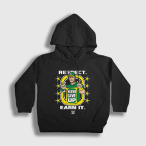 Never Give Up Güreş Wwe John Cena Çocuk Kapşonlu Sweatshirt siyah