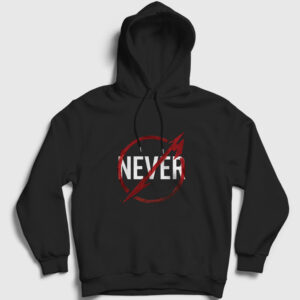 Never Metallica Kapşonlu Sweatshirt siyah