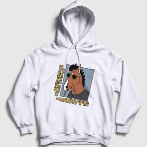 Never Too Late BoJack Horseman Kapşonlu Sweatshirt beyaz