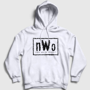 New World Order Wrestling Güreş Kapşonlu Sweatshirt beyaz