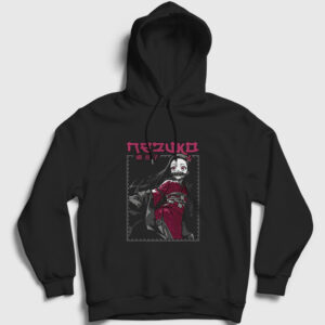 Nezuko Kamado V2 Anime Demon Slayer Kimetsu No Yaiba Kapşonlu Sweatshirt siyah