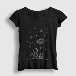Night Le Petit Prince Küçük Prens Kadın Tişört siyah