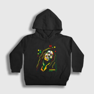 No Woman No Cry Bob Marley Çocuk Kapşonlu Sweatshirt siyah