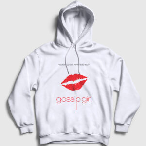 Nobody Dizi Gossip Girl Kapşonlu Sweatshirt beyaz