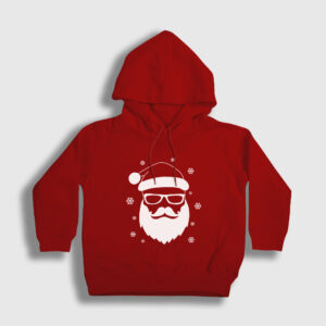 Noel Baba Santa Claus Yılbaşı Çocuk Kapşonlu Sweatshirt kırmızı