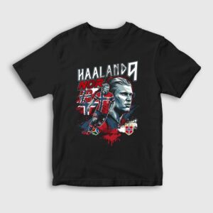 Nor Haaland Erling Futbol Çocuk Tişört Siyah