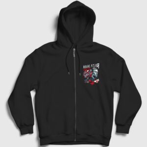 Nor Haaland Erling Futbol Fermuarlı Kapşonlu Sweatshirt Siyah