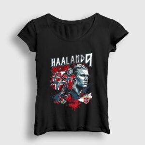 Nor Haaland Erling Futbol Kadın Tişört Siyah
