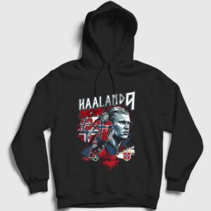 Nor Haaland Erling Futbol Kapşonlu Sweatshirt Siyah