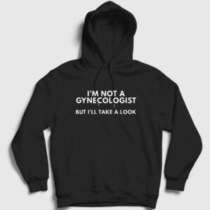 Not A Gynecologist But Jinekolog Kapşonlu Sweatshirt Siyah