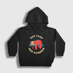Not Fast Not Furious Tembel Hayvan Çocuk Kapşonlu Sweatshirt