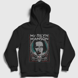 NY Marilyn Manson Kapşonlu Sweatshirt siyah