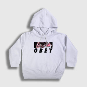 Obey Lelouch Anime Code Geass Çocuk Kapşonlu Sweatshirt beyaz