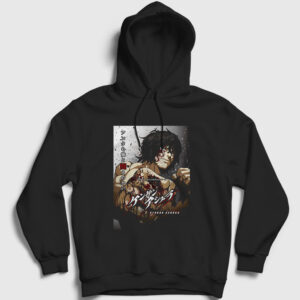 Ohma Tokita V3 Anime Kengan Ashura Kapşonlu Sweatshirt siyah