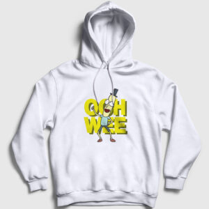 Ooh Wee Rick And Morty Kapşonlu Sweatshirt beyaz