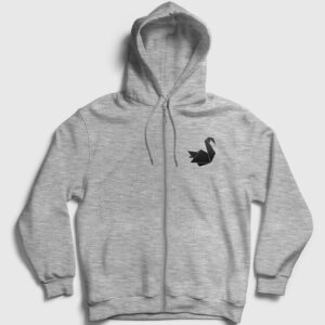 Origami Swan Prison Break Fermuarlı Kapşonlu Sweatshirt gri kırçıllı