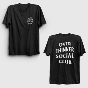 Overthinker Social Club Sırt Baskılı Tişört siyah