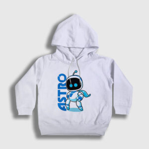 Oyun Kaptan Astro Bot Çocuk Kapşonlu Sweatshirt beyaz