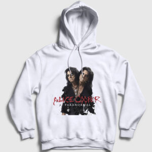 Paranormal Müzik Alice Cooper Kapşonlu Sweatshirt beyaz