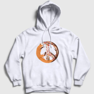 Peace Fox Tilki Kapşonlu Sweatshirt beyaz