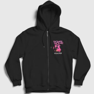 Pepe The Black Parade My Chemical Romance Fermuarlı Kapşonlu Sweatshirt Siyah