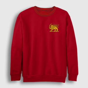 Persian Lion Sun Iran İran Sweatshirt kırmızı