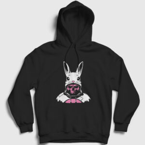 Pink Skeleton Rabbit İskelet Tavsan Kapşonlu Sweatshirt siyah