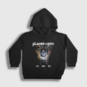 Planet Of The Apes Maymunlar Cehennemi Çocuk Kapşonlu Sweatshirt siyah