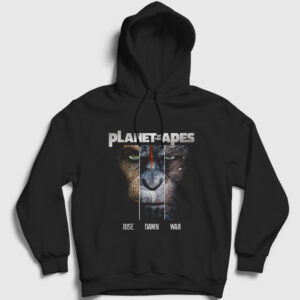 Planet Of The Apes Maymunlar Cehennemi Kapşonlu Sweatshirt siyah