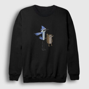 Pointing Mordecai And Rigby Regular Show Sweatshirt siyah