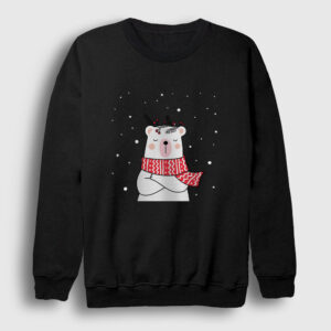 Polar Bear Kutup Ayısı Yılbaşı Sweatshirt siyah