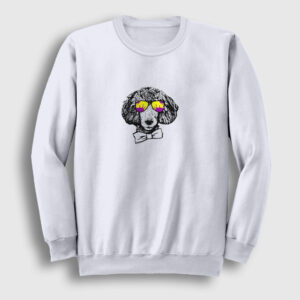 Poodle Dog Köpek Sweatshirt beyaz