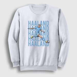 Pop Art Erling Haaland Futbol Sweatshirt Beyaz