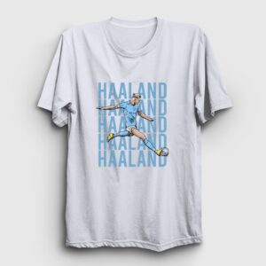 Pop Art Erling Haaland Futbol Tişört Beyaz