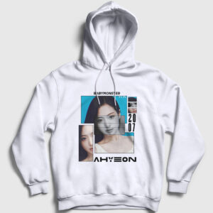 Poster Ahyeon Babymonster Baby Monster Kapşonlu Sweatshirt beyaz